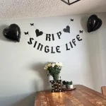 bannière pailletée rip vie de célibataire