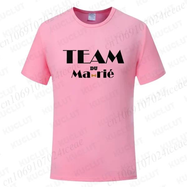 t-shirt EVG team du marié rose