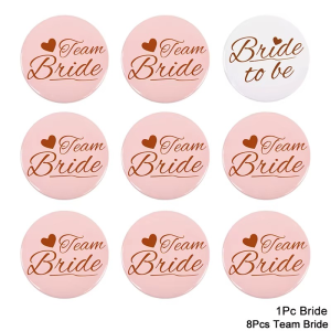 9 Badges Evjf 1 Bride 8 Team