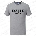 T-shirt personnalisé Équipe du futur marié gris