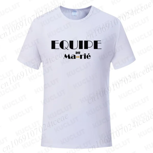 T-shirt EVG Équipe du futur marié Blanc