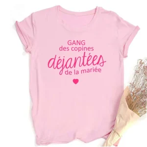 T shirt EVJF Gang des Copines déjantées Rose