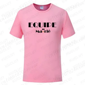 T-shirt EVG Équipe du futur marié Rose