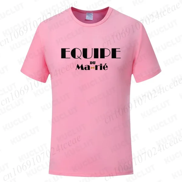 T-shirt EVG Équipe du futur marié Rose