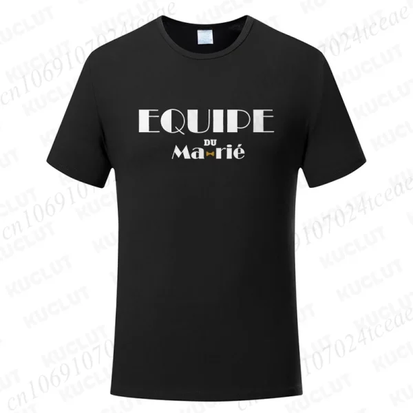 t-shirt EVG équipe du futur marié noir