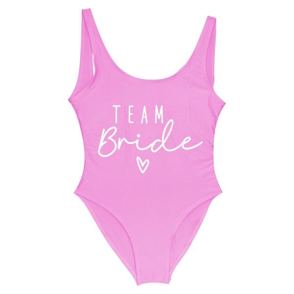 bride squad maillot de bain rose