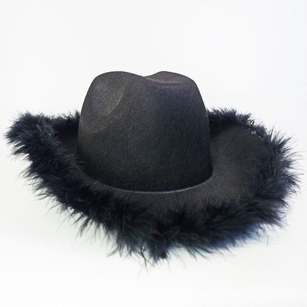 chapeau noir plumes evjf