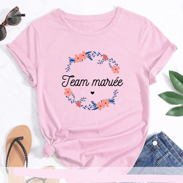 tee shirt temoin mariage rose