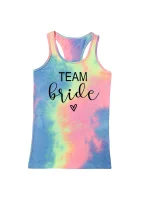 débardeur team bride noir à motif tie dye