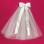 voile en dentelle avec nœud pour fête