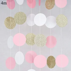 guirlande 4m cœurs et cercles pailletés