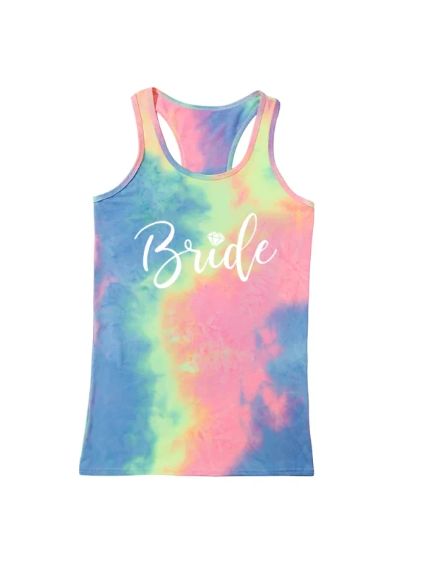 débardeur tie dye EVJF bride blanc