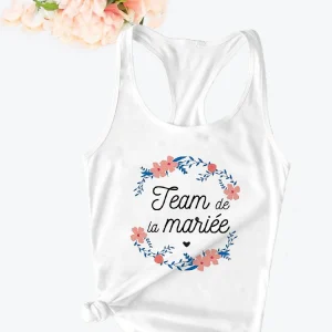 débardeur EVJF team de la mariée couronne de fleurs