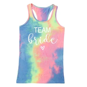 débardeur tie dye EVJF team bride blanc