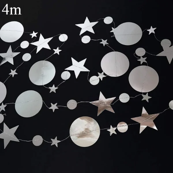 guirlande 4m cœurs et cercles pailletés déco fête