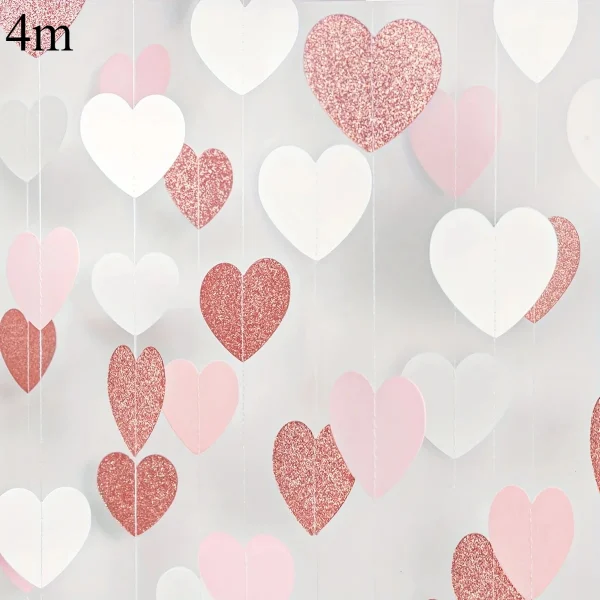 guirlande 4M cœurs et cercles pailletés