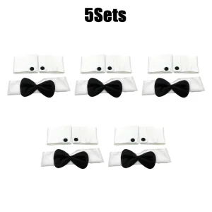 set de 5 noeuds papillons manchettes