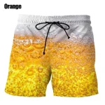 shorts de plage avec motif bière