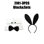 set oreilles de lapin avec manchettes noeud papillon