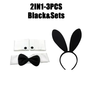 set oreilles de lapin avec manchettes noeud papillon