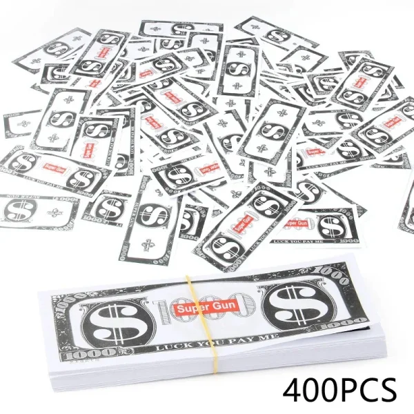 400 faux billets pour pistolet à billets