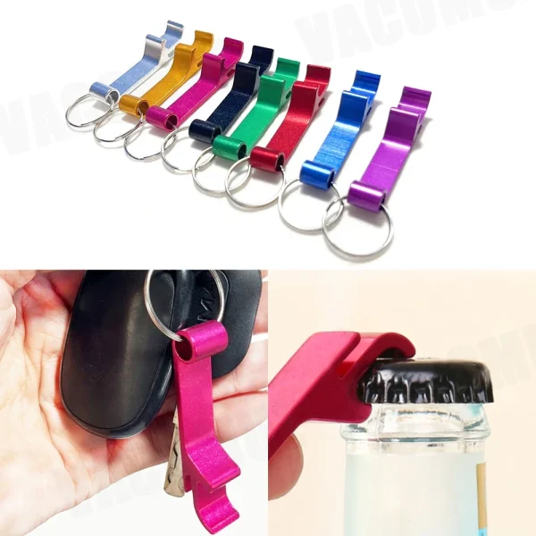 mini décapsuleur porte-clés en métal coloré